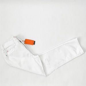 White Distressed Risen Jeans - High Waisted Mom Jeans